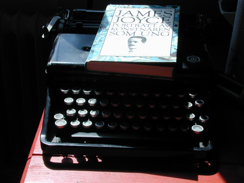 James Joyce, typewriter and The portrait of the artist as a young man